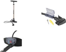FISCHER Bicycle Floor Pump with Dual Head, for all valves - 1 piece (85580)
