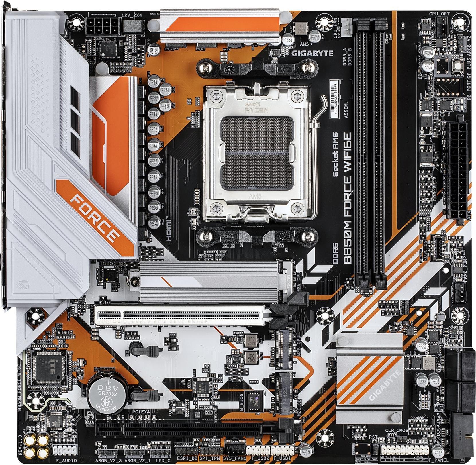 Gigabyte B850M FORCE WIFI6E Motherboard - micro ATX - Socket AM5 - AMD B850 - Wi-Fi 6E (B850M FORCE WF6E)