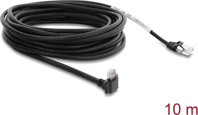 Delock GigE Camera Cable RJ45 Connector 90° Angled with Screws 10 m Black 80966