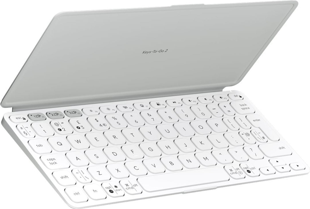 Logitech Keys-To-Go 2 Keyboard - Wireless, Bluetooth LE, QWERTY - Pale Gray - 920-012985