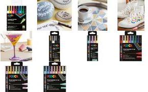 POSCA PC-3 M Pigment Marker Set, Soft Colors, 8 Pieces, Waterproof (PC3M/8APF ASS72)