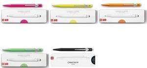 CARAN D'ACHE Ballpoint Pen 849 POPLINE FLUO, Black, M Line Width, Blue Ink