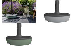 EDA Umbrella Stand, Plastic, Round, 495 mm, 2-Color, Fillable with Water or Sand - Model 019636 V.LA