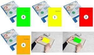 rillprint Fluorescent Labels, 105 x 148 mm, Yellow Self-Adhesive, for Inkjet and Laser Printers, B84122