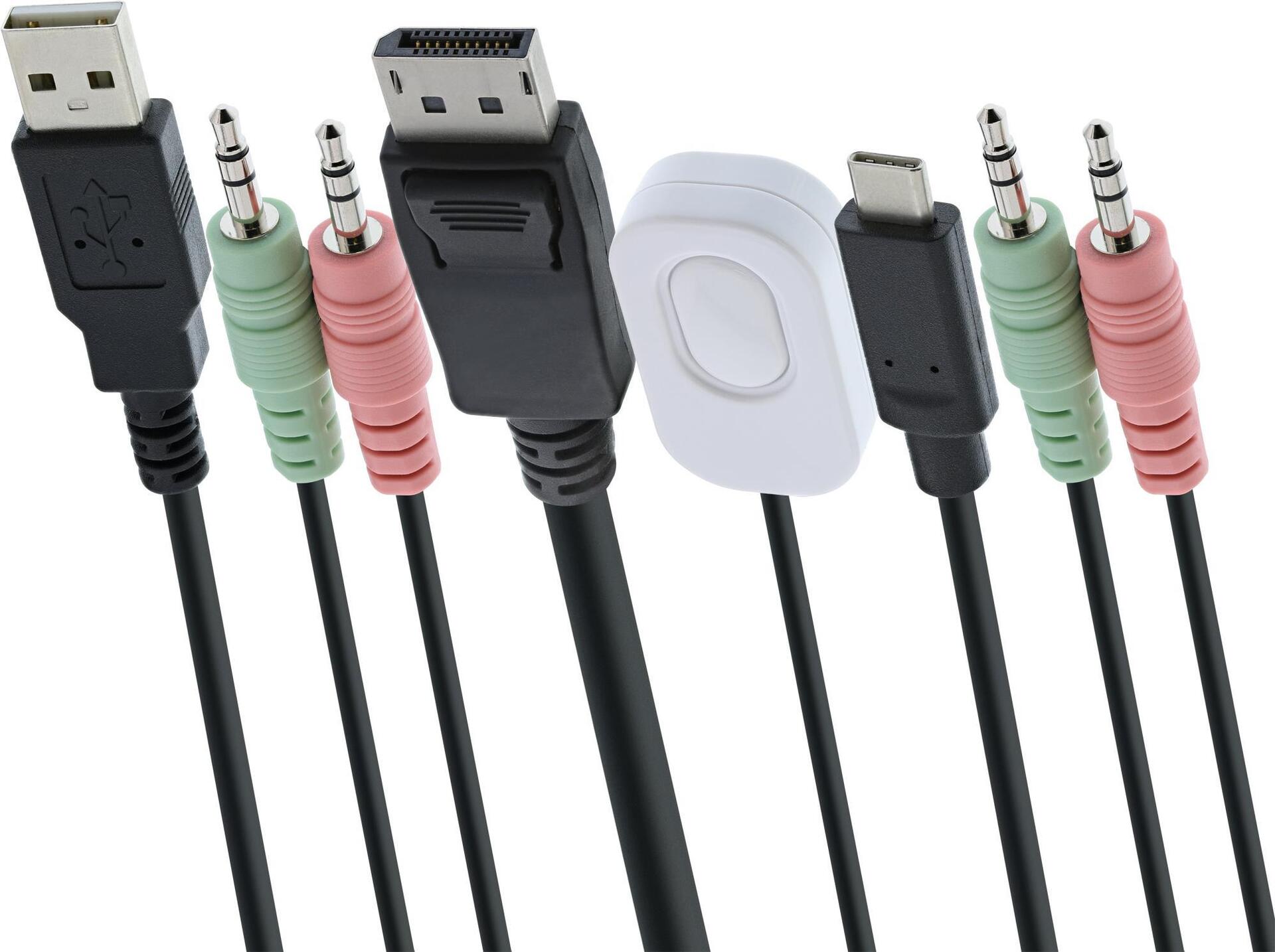 InLine 63615I - KVM-/Audio-/USB-Switch - 2 x KVM/Audio/USB - 1 lokaler Benutzer - Desktop (63615I)