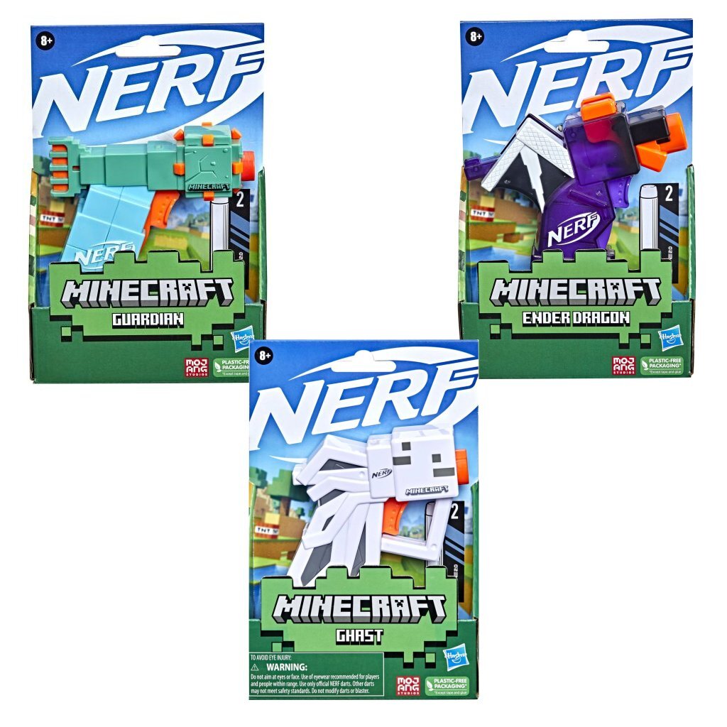 Nerf Microshots Minecraft Blaster + 2 Darts - Random Version