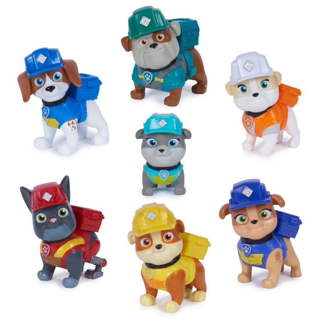 Paw Patrol Rubble and Crew Figures Set with 7 Characters