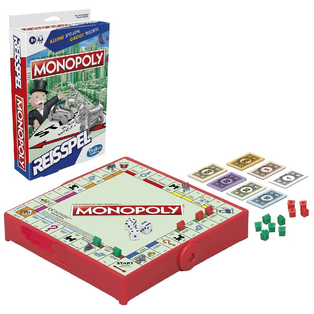 Hasbro Gaming Monopoly Travel Edition Portable Game for 2-4 Players Ages 8+ - Dutch Version