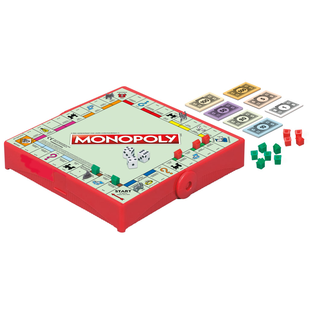 Hasbro Gaming Monopoly Travel Edition Portable Game for 2-4 Players Ages 8+ - Dutch Version