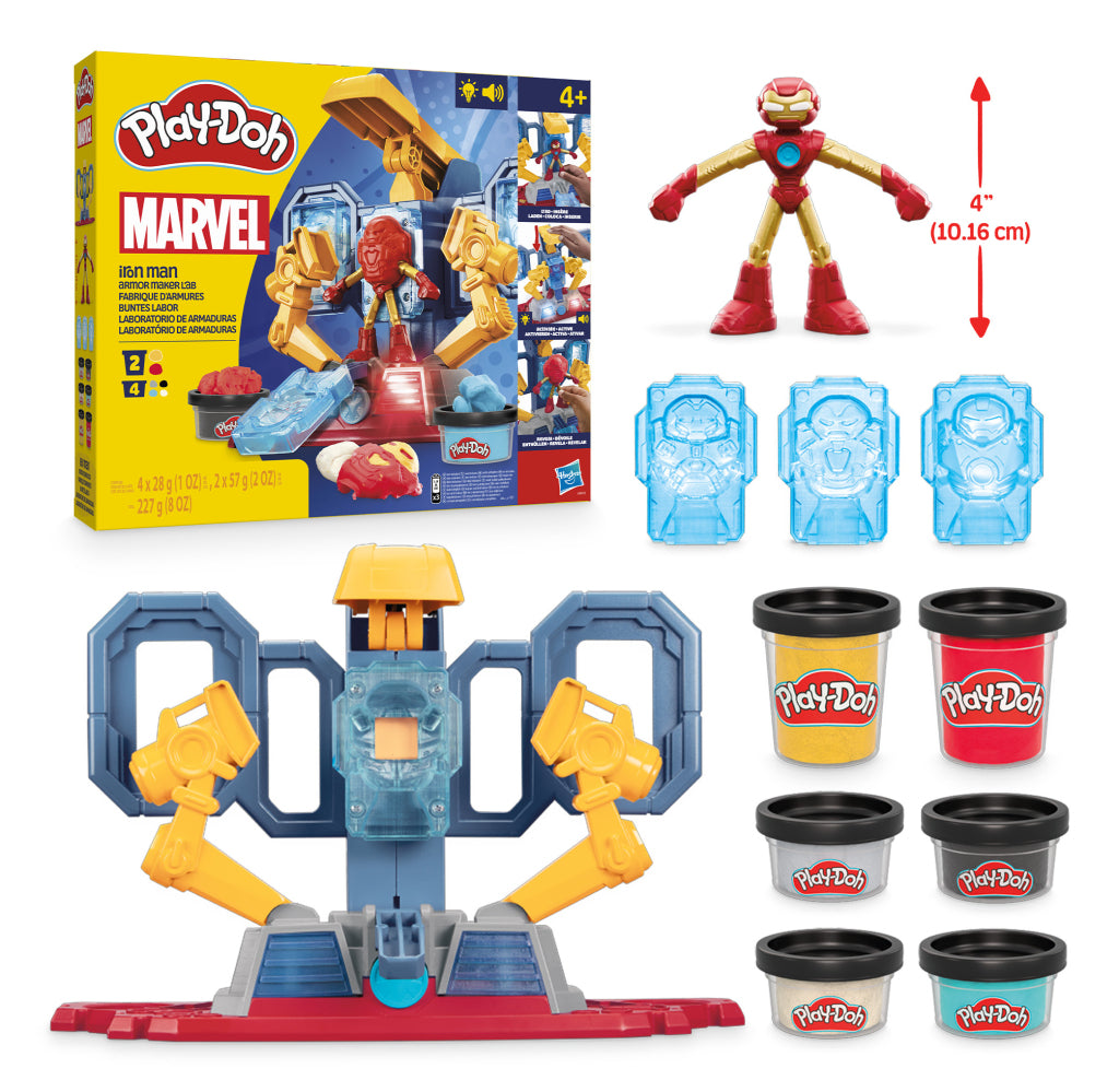 Play-Doh Iron Man Armor Maker Lab - Action Figure Playset with 227 g Modeling Clay - Suitable for Ages 4+
