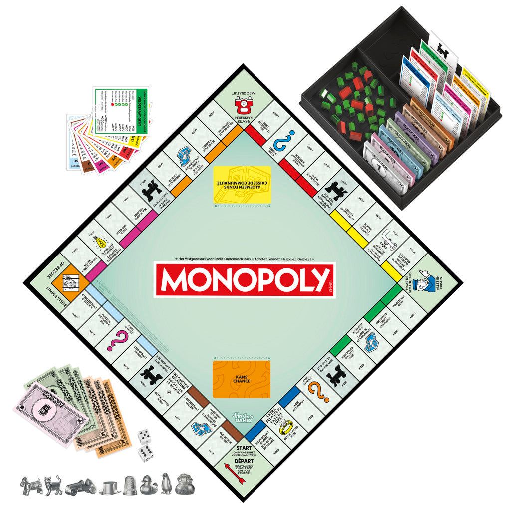 Hasbro Gaming Monopoly Refresh - Classic Board Game with Storage Tray