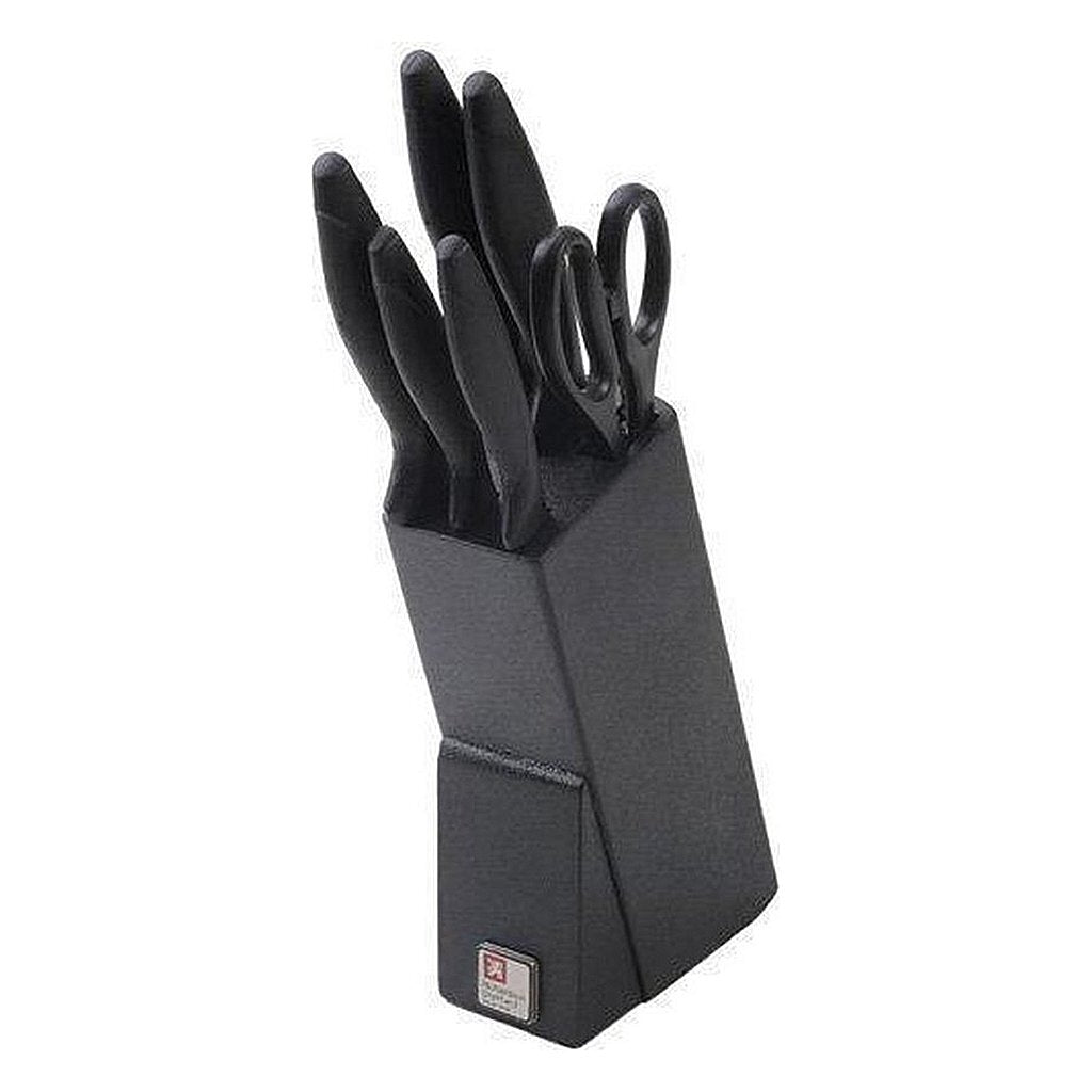Richardson Sheffield Laser Cuisine Wooden Knife Block 6-Piece Black