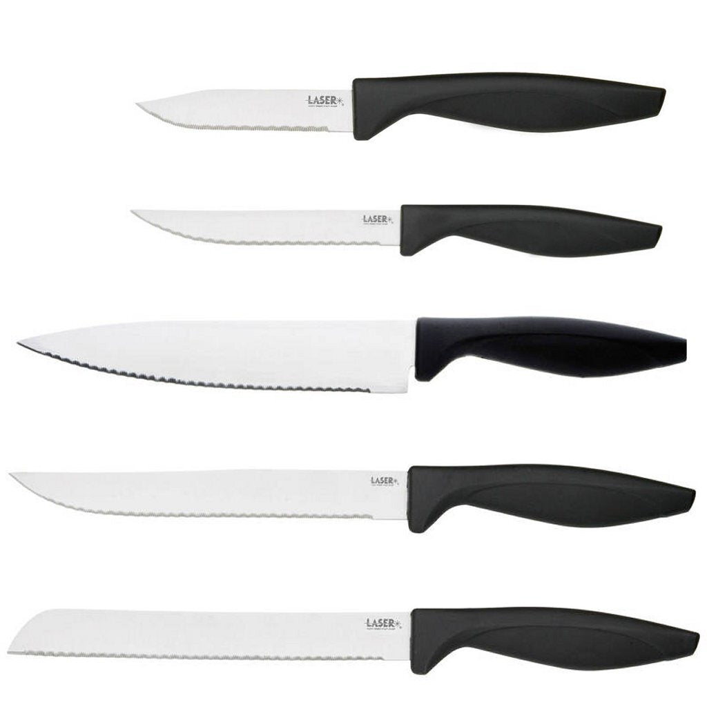 Richardson Sheffield Laser Cuisine Wooden Knife Block 6-Piece Black