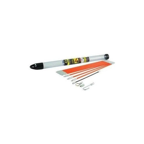 C.K Einziehstangensatz für Kabeleinziehbänder, 3,3 Meter bestehend aus 10 Stäben à 33 cm, Kabelhaken, Stahl - 1 Stück (T5411) afbeelding 1