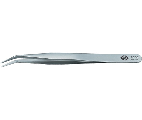 C.K Tools Pinzette, Präzisionspinzette, Gerillt/30° abgewinkelt, 120mm (T2336) afbeelding 1