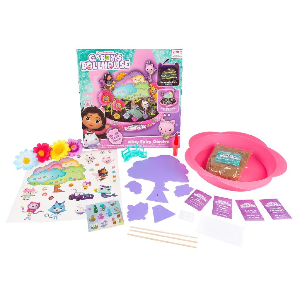 Gabby's Dollhouse Kitty Fairy Garden - Grow Your Own