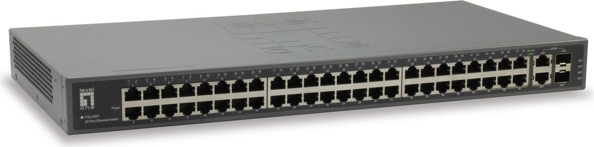LevelOne FGU-5021 - Unmanaged Switch - 48 x 10/100 + 2 x Combo Gigabit SFP