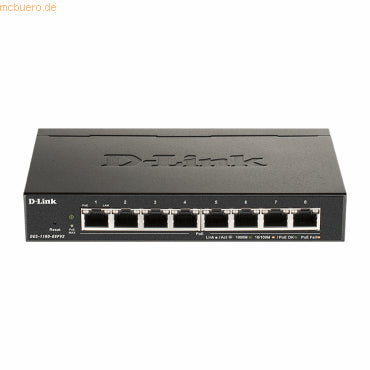D-Link DGS 1100-08PV2 Smart Switch - 8 x 10/100/1000 (PoE) - Desktop - PoE (64 W)