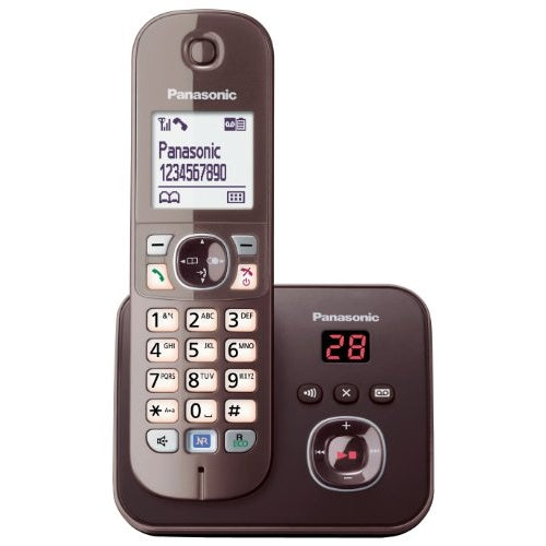 Panasonic KX TG6821 - Schnurlostelefon - Anrufbeantworter mit Rufnummernanzeige - DECT - Mokkabraun (KX-TG6821GA) afbeelding 2