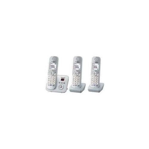 Panasonic KX TG6823 - Schnurlostelefon mit Rufnummernanzeige - DECT - Pearly Silver + 2 zusätzliche Handsets (KX-TG6823GS) afbeelding 1