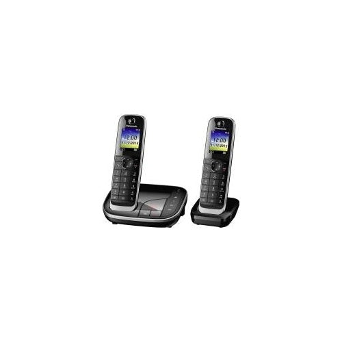 Panasonic KX-TGJ322GB - Schnurlostelefon - Anrufbeantworter mit Rufnummernanzeige - DECT - Schwarz + zusätzliches Handset (KX-TGJ322GB) afbeelding 1