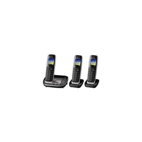 Panasonic KX-TGJ323GB - Schnurlostelefon - Anrufbeantworter mit Rufnummernanzeige - DECT - Schwarz + 2 zusätzliche Handsets (KX-TGJ323GB) afbeelding 1