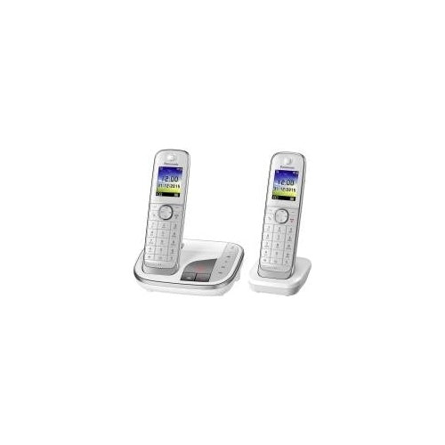 Panasonic KX TGJ322GW - Schnurlostelefon - Anrufbeantworter mit Rufnummernanzeige - DECT - white + zusätzliches Handset (KX-TGJ322GW) afbeelding 1