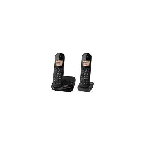 Panasonic KX-TGC422G - Schnurlostelefon - Anrufbeantworter mit Rufnummernanzeige - DECT - Schwarz + zusätzliches Handset (KX-TGC422GB) afbeelding 1