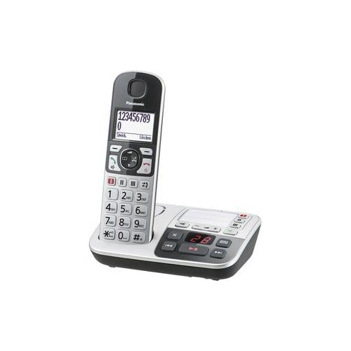 Panasonic KX-TGE520 - Schnurlostelefon - Anrufbeantworter mit Rufnummernanzeige - DECT\GAP - Schwarz, Silber (KX-TGE520GS) afbeelding 1