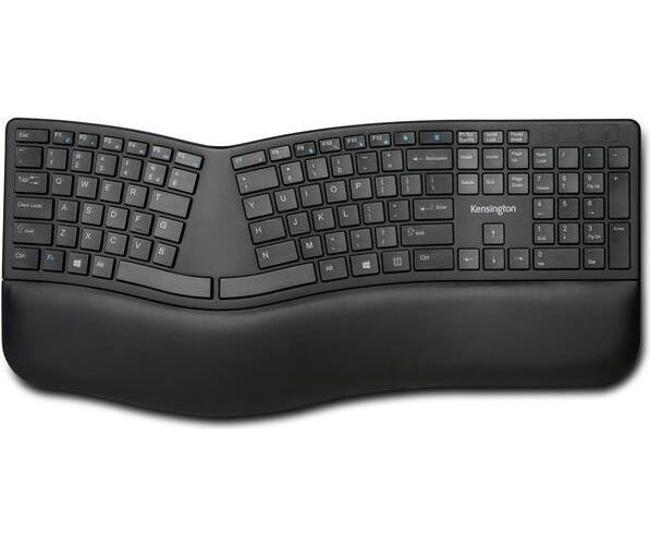 Kensington Pro Fit Ergo Wireless Keyboard - Tastatur - kabellos - 2.4 GHz, Bluetooth 4.0 - Deutsch - Schwarz afbeelding 1