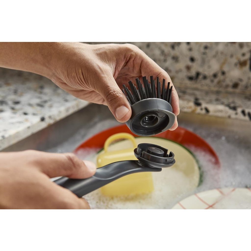 Joseph Joseph SkinTech Dish Brush + Replaceable Brush Head Anthracite