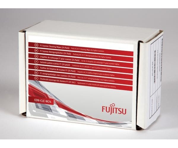 Fujitsu F1 Scanner Cleaning Wipes - Reinigungstücher (Wipes) (Packung mit 24) - für fi-65F, ScanSnap iX100, iX500, S1100i, S1300i, SV600 afbeelding 1
