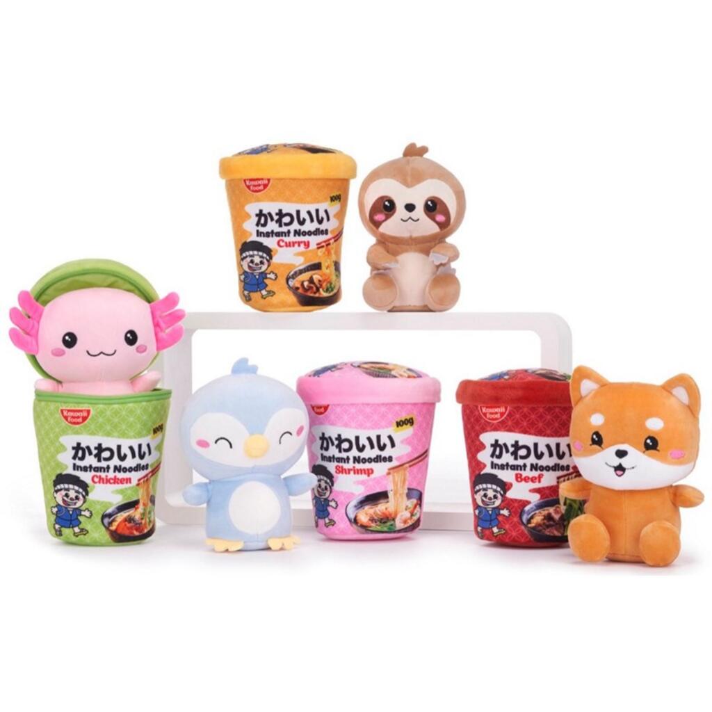 Kawaii Plush Noodle Pot with Assorted Animals - Random Version