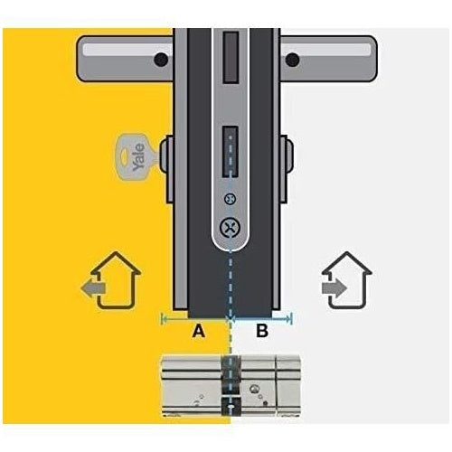 Cylindre de Serrure - YALE - YC500+ - 40x50 mm - 5 Goupilles - 3 Clés - Nickelé afbeelding 2