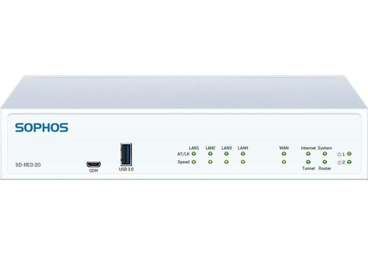 Sophos SD-RED 20 - Rev 1 - Fernsteuerungsgerät - 4 Anschlüsse - GigE afbeelding 1