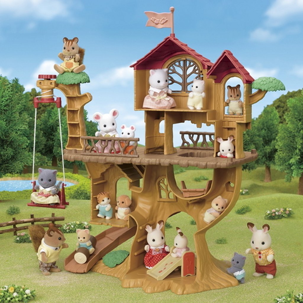 Sylvanian Families Adventure Treehouse 5450 - Playset with Rope Swing and Slide