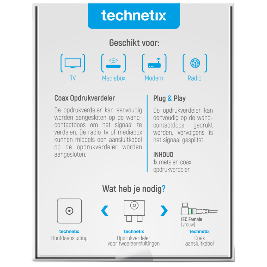 Technetix 2-way TV Splitter PTSX02