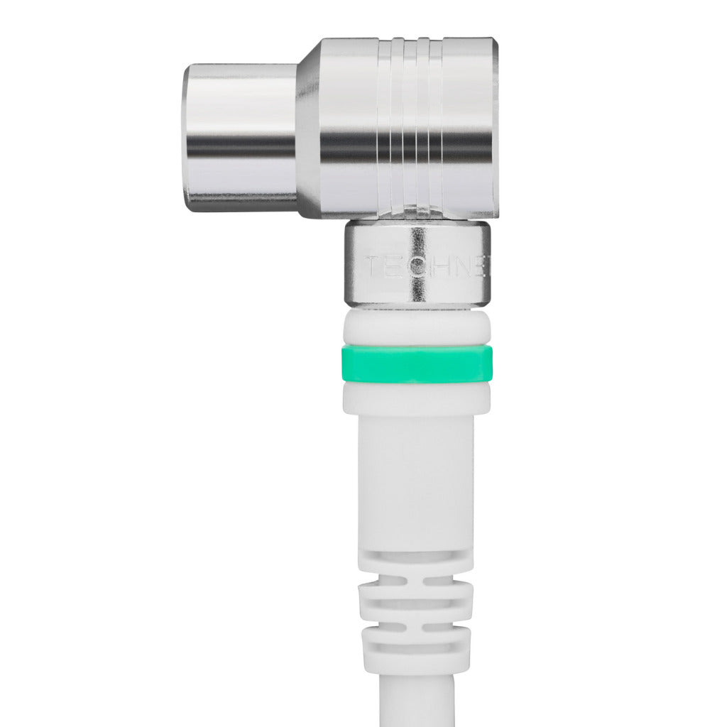 Technetix TN-RLA 21-3-S Coaxial Cable Male - Female Right Angle 90° 3 M White/Silver