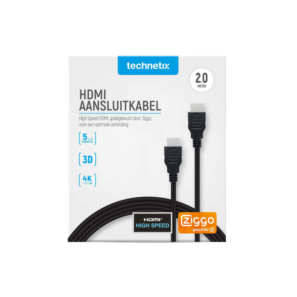 Technetix High Speed HDMI Cable TN-HDMI2MSHOP 2 m Black