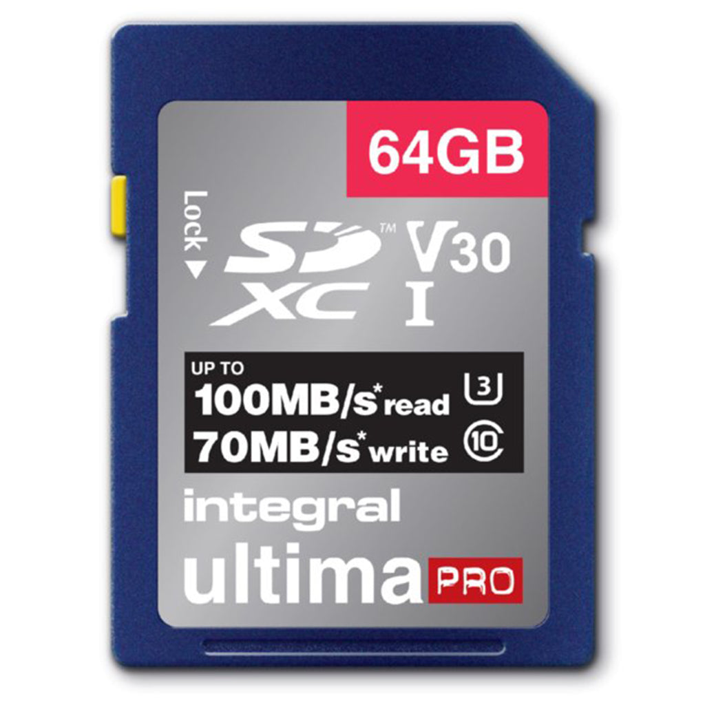 Integral SDXC V30 64GB 100/70MB/s Pro