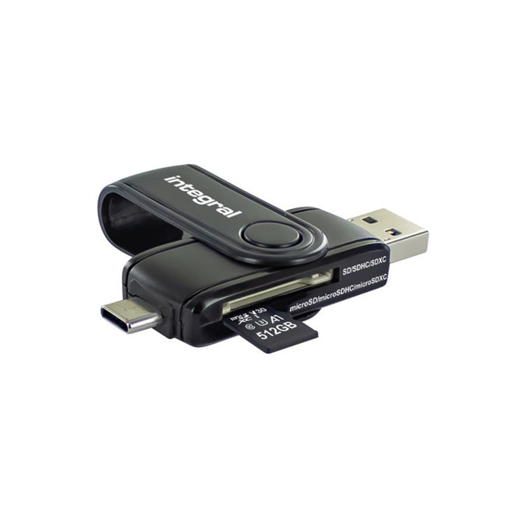 Integral SD/microSD USB-A/USB-C Reader