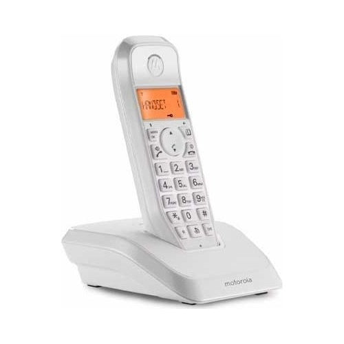 Motorola | Wireless DECT Cordless Phone | S1201 107S1201WHITE - Backlit Screen, Hands-Free, Caller ID | Black afbeelding 1