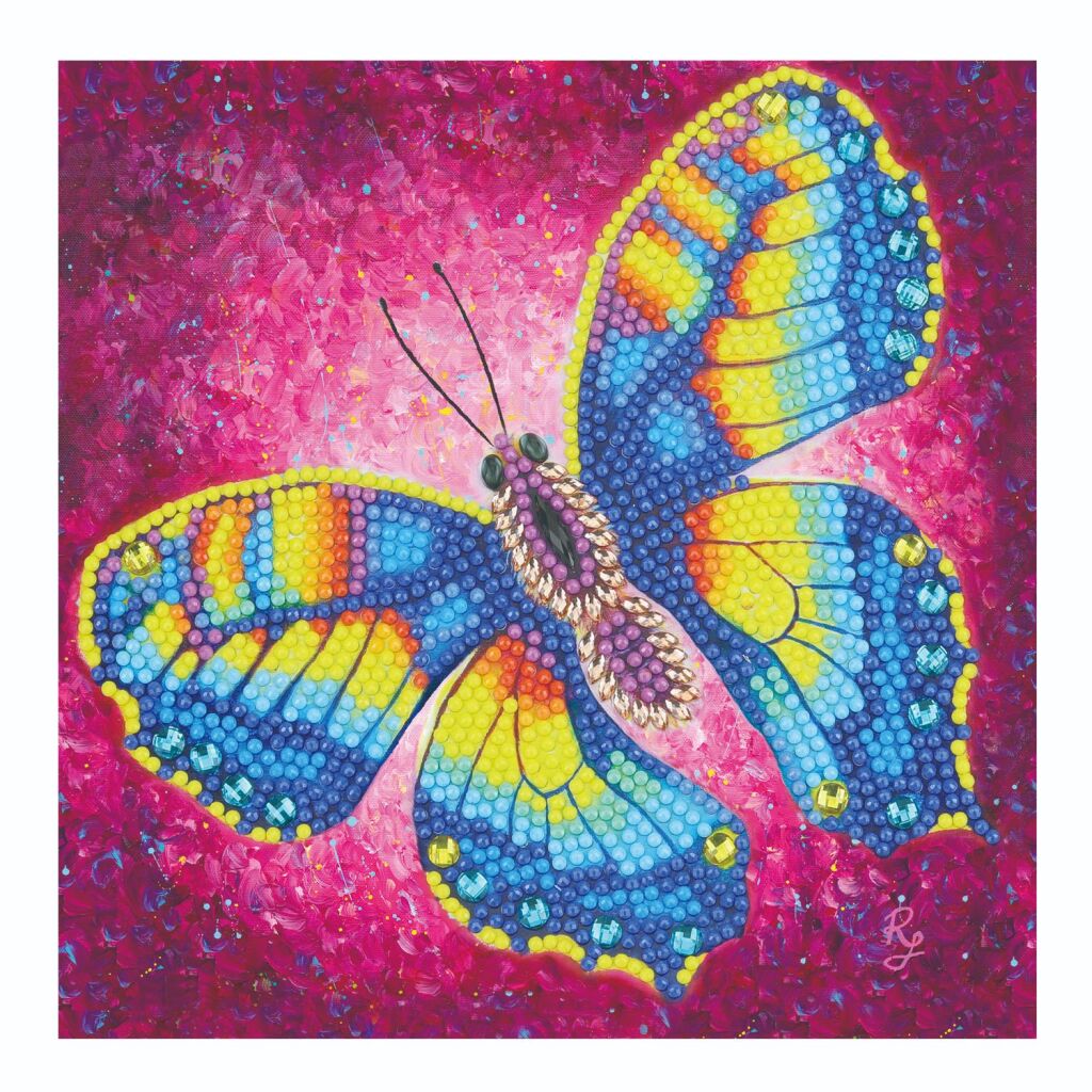 Crystal Art Butterfly Card 18x18 cm
