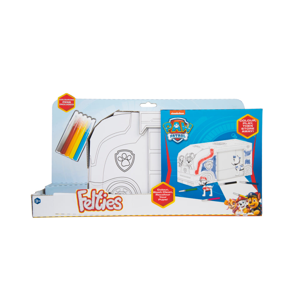 Paw Patrol Felties Coloring Pack - Includes Blank Truck and 2 Washable Felt Figures