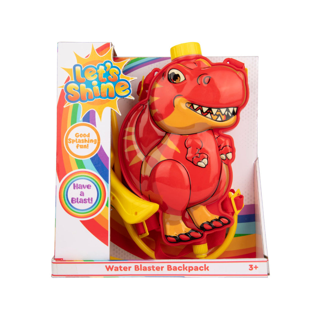 Dino Water Gun with Backpack Tank - T-Rex Design - Ages 3+