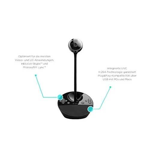Logitech BCC950 ConferenceCam - Webcam - PTZ - Farbe - 1920 x 1080 - Audio - USB2.0 - H.264 (960-000867) afbeelding 4