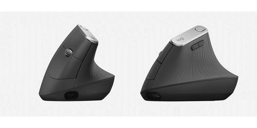 Logitech MX Vertical - Vertikale Maus - ergonomisch - optisch - 6 Tasten - kabellos, kabelgebunden - Bluetooth, 2,4 GHz - kabelloser Empfänger (USB) - Graphite (910-005448) - 5099206081901 - image 2