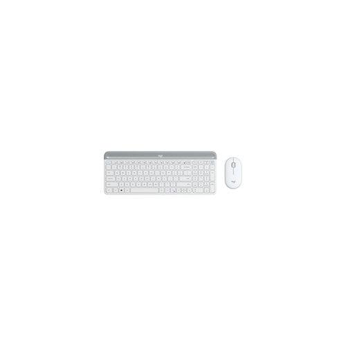 Logitech MK470 Slim Combo - kabelloses Tastatur-Maus-Set - Standard - RF Wireless - QWERTY - Silber - Weiß - Maus enthalten (920-009201) afbeelding 1