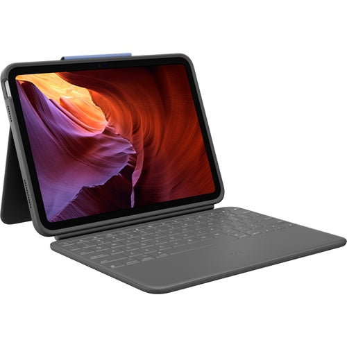 Logitech Rugged Folio - Tastatur und Foliohülle - Apple Smart connector - QWERTZ - Schweiz - Graphite - für Apple 10.2"  iPad Wi-Fi, 10.9"  iPad Wi-Fi (920-011202) afbeelding 1