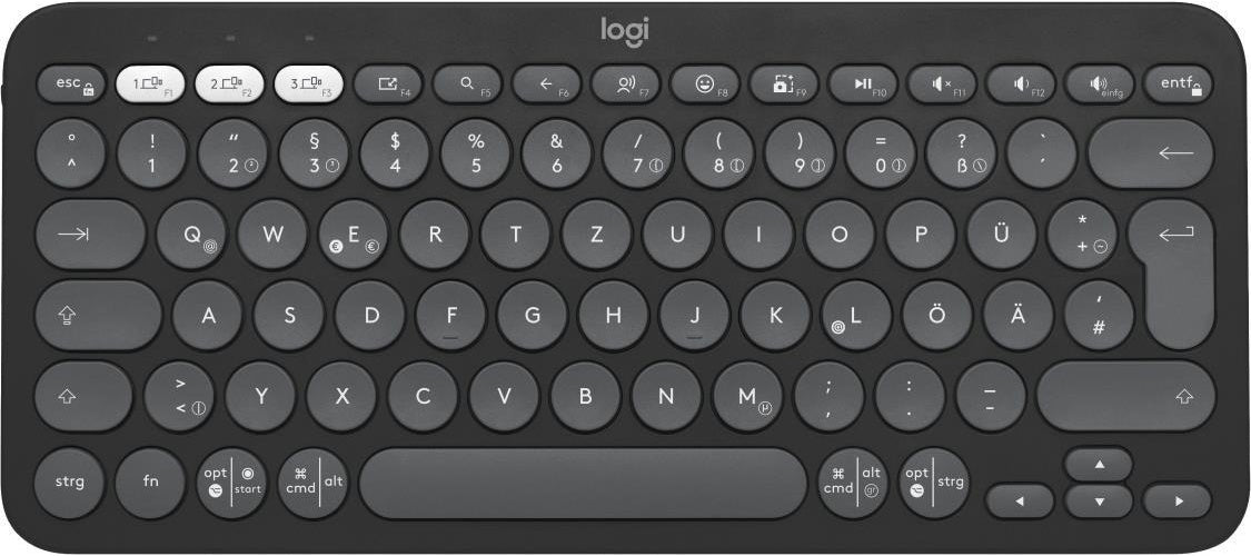Logitech Pebble Keys 2 K380s - Tastatur - kabellos - Bluetooth LE - QWERTZ - Deutsch - Tonal Graphite (920-011795) afbeelding 1